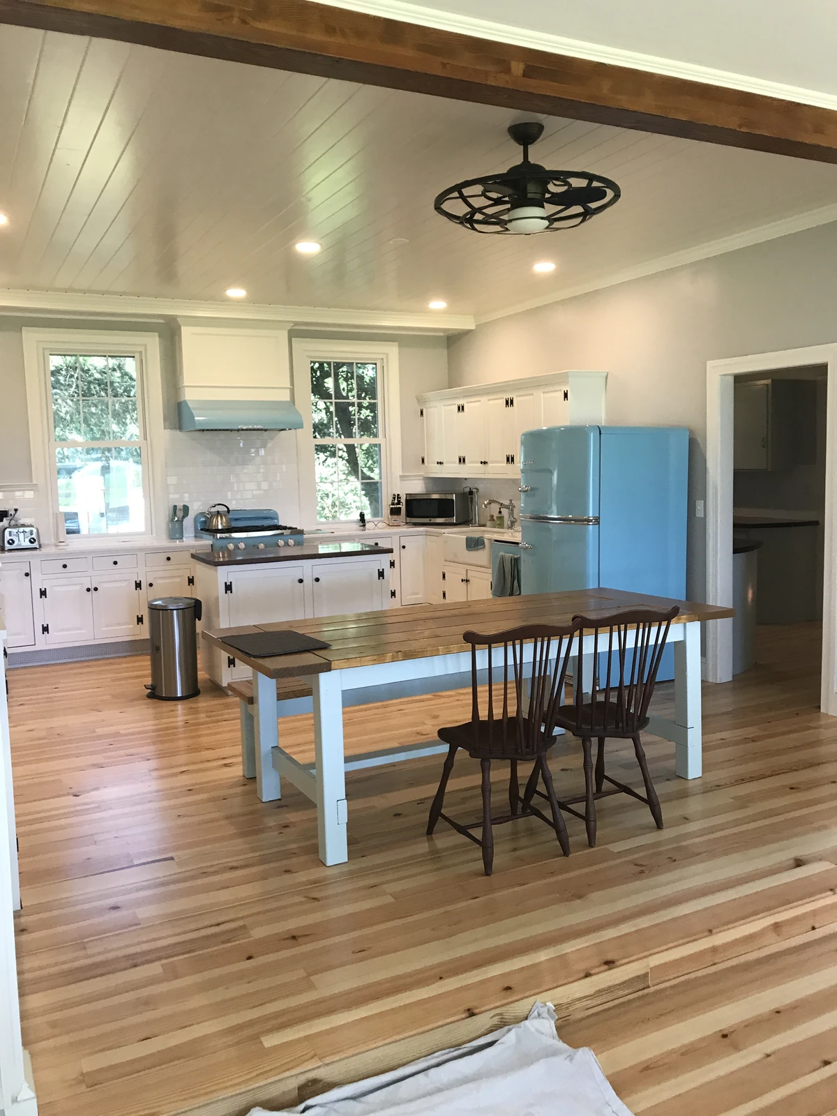 Kitchen after cabinet refinish