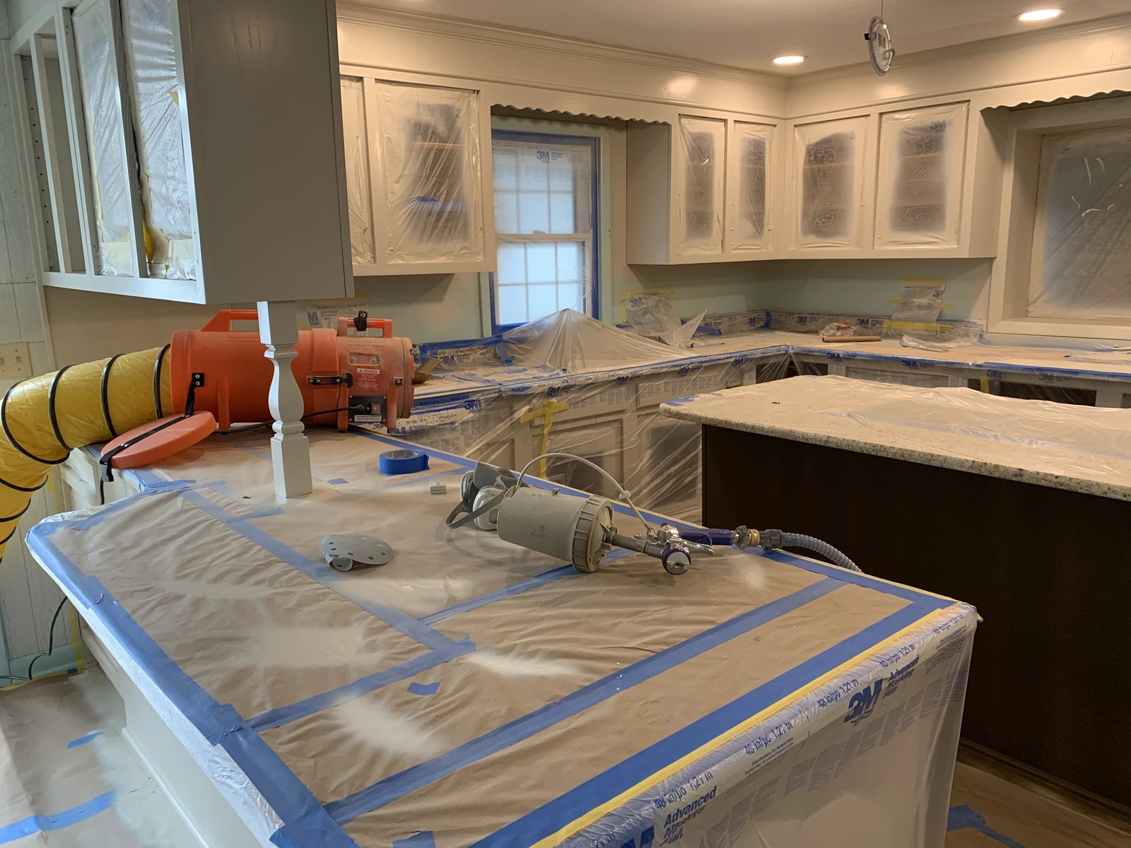 Cabinet spray prep